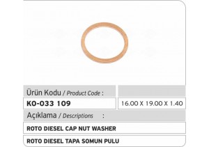 Roto Diesel Tapa Somun Pulu